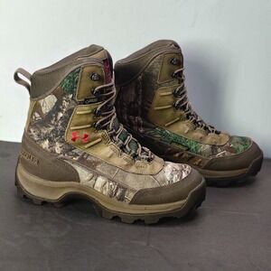 Under Armour Brow Tine Hunting Boots 400g Primaloft GoreTex Womens 7.5 Camo Pink